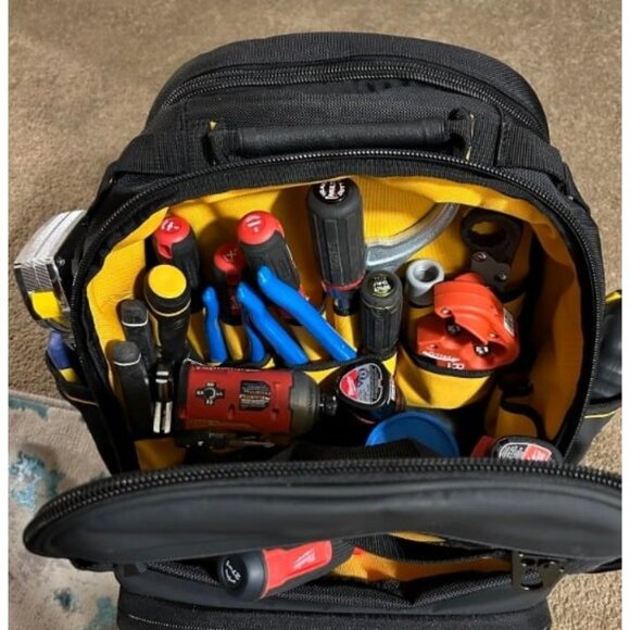 Tool Backpack, Tool Storage and Organization, Durable and Water Resistant - Picture 2 of 3